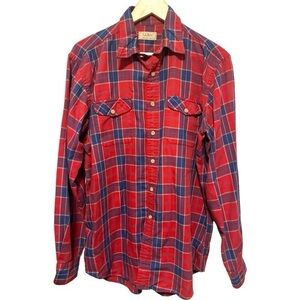 L.L. Bean Vintage Macflannel Red Plaid Tartan Shirt